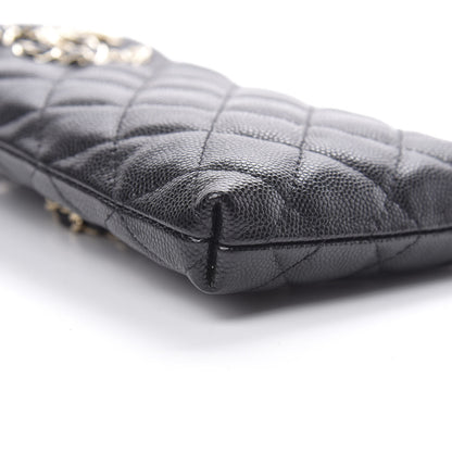 Chanel Caviar Quilted French New Wave Phone Holder With Chain Black 10 of 12