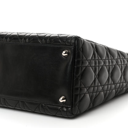 Christian Dior Lambskin Cannage Large Lady Dior Black 10 of 15