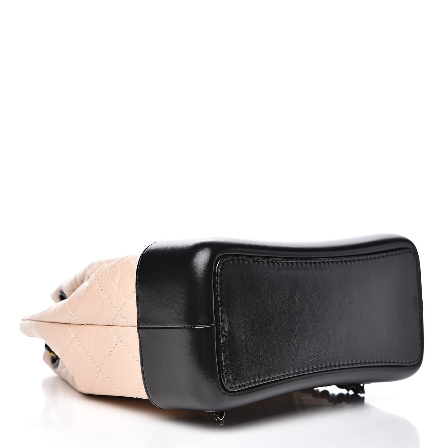 Aged Calfskin Quilted Small Gabrielle Backpack Beige Black