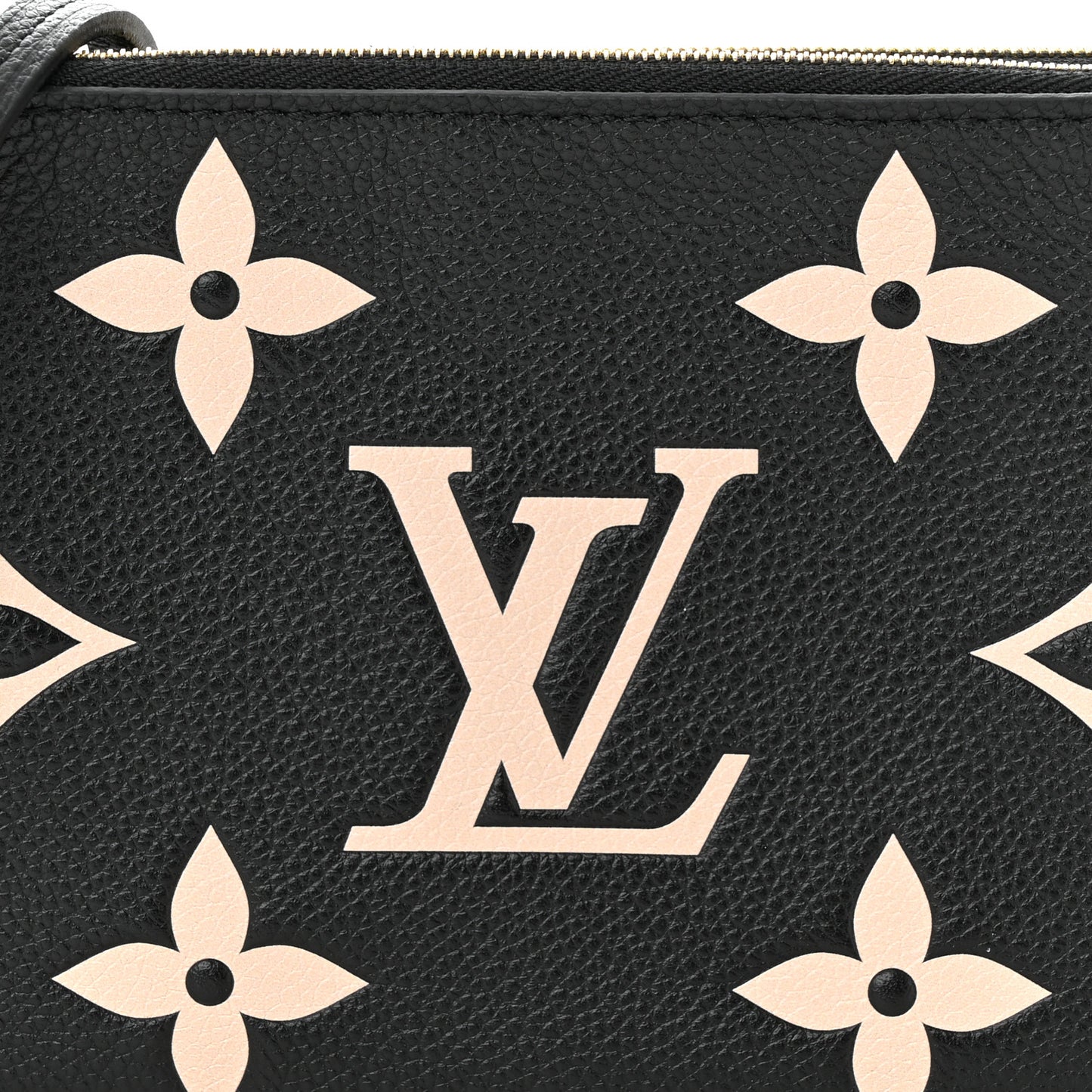Empreinte Monogram Giant Double Zip Pochette Black Cream