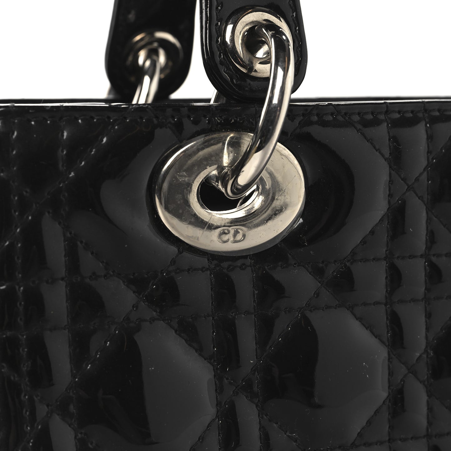 Patent Cannage Medium Lady Dior Black