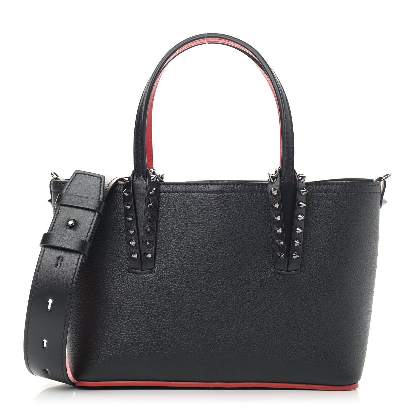 Calfskin Spikes Mini East West Cabata Tote Black