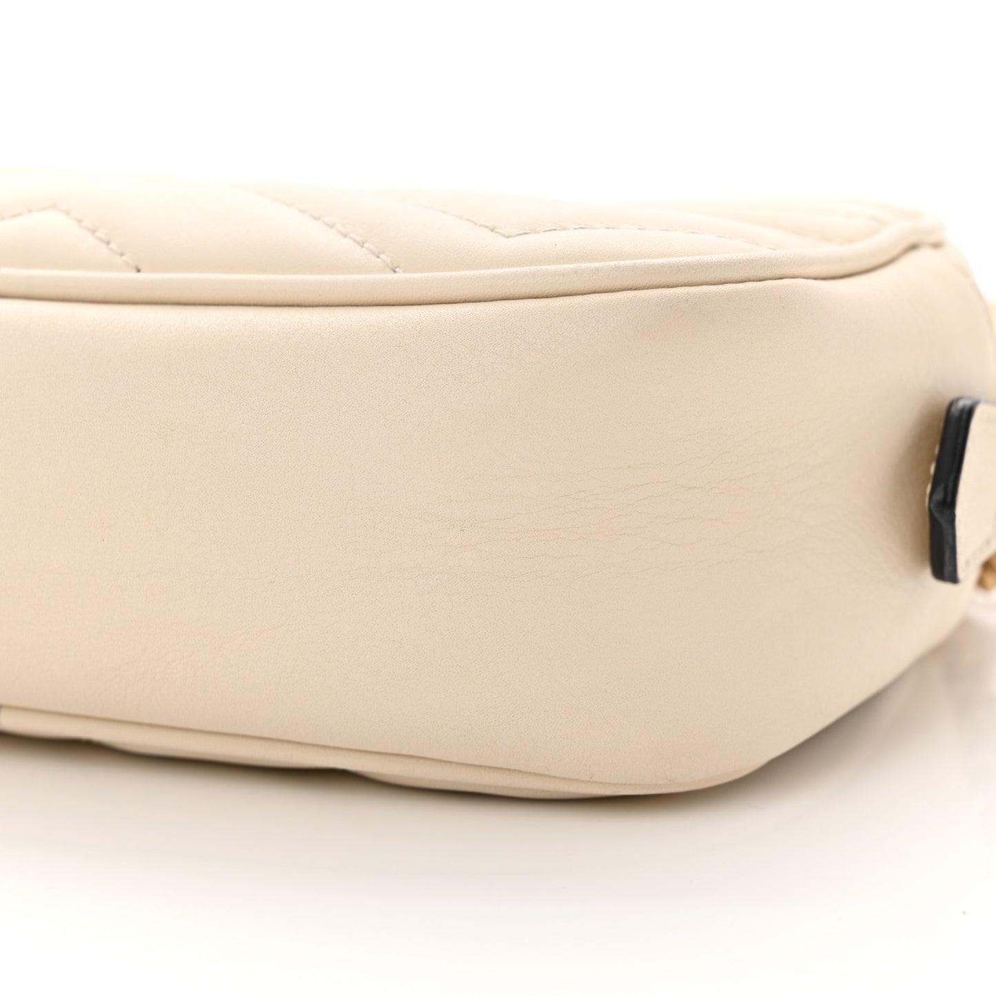 Calfskin Matelasse Mini GG Marmont Chain Shoulder Bag White