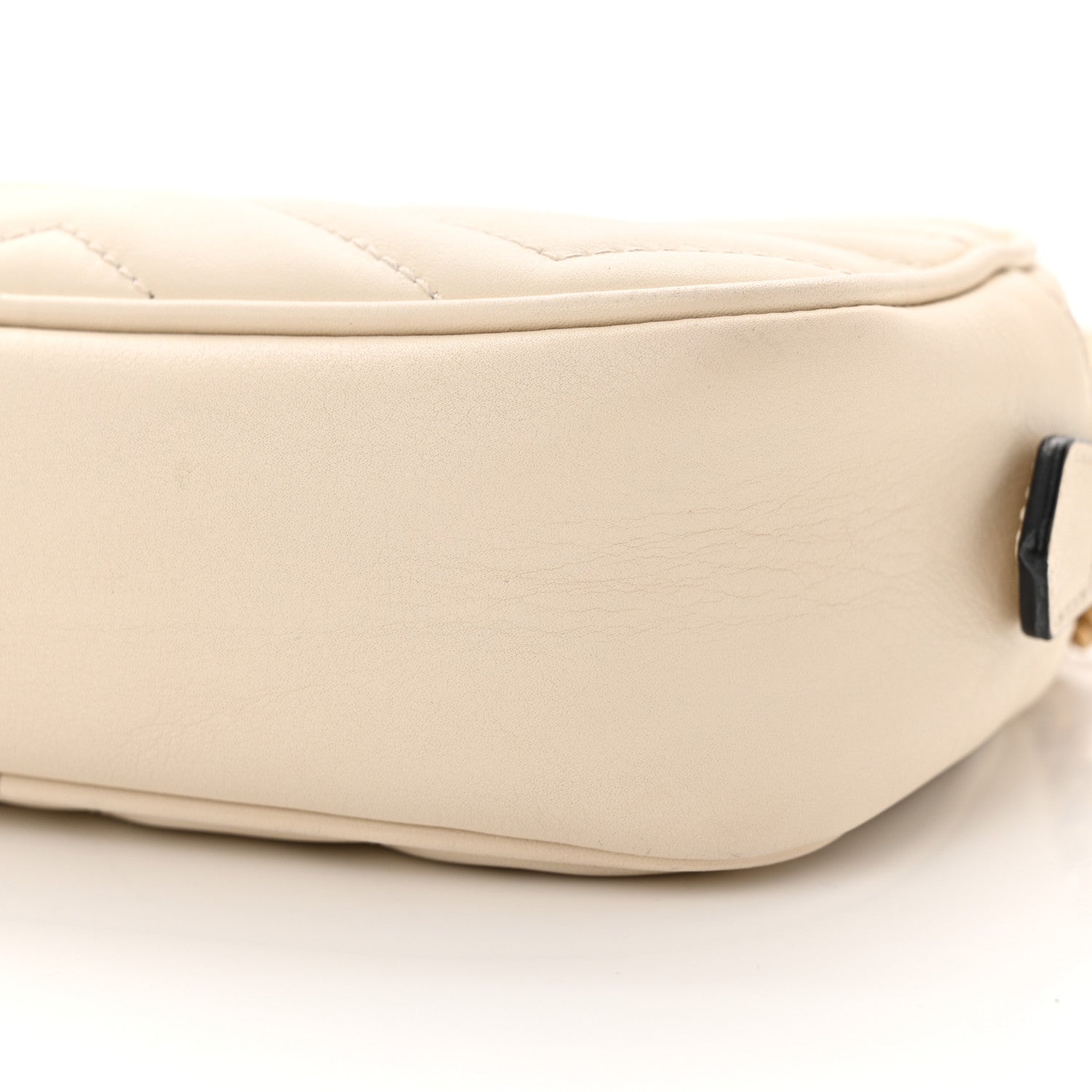 Gucci Calfskin Matelasse Mini GG Marmont Chain Shoulder Bag White 10 of 16