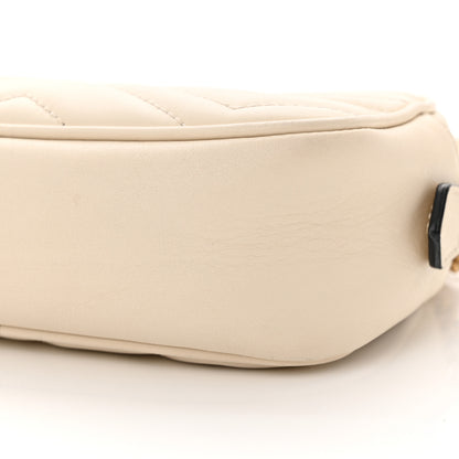 Gucci Calfskin Matelasse Mini GG Marmont Chain Shoulder Bag White 10 of 16