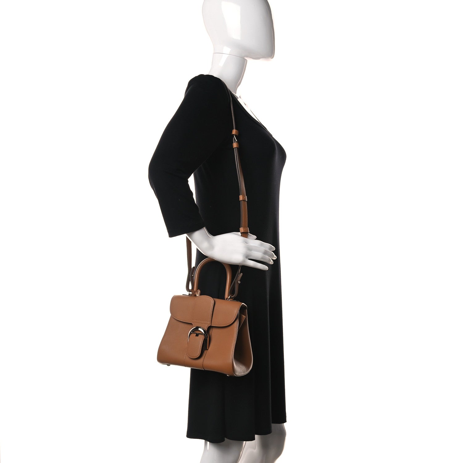 Delvaux Grained Calfskin Mini Brillant Satchel Natural 2 of 10