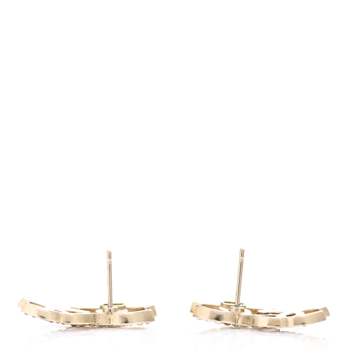 Crystal Double CC Earrings Gold Black