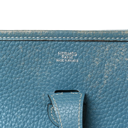 Hermes Taurillon Clemence Evelyne PM Blue Jean 6 of 11