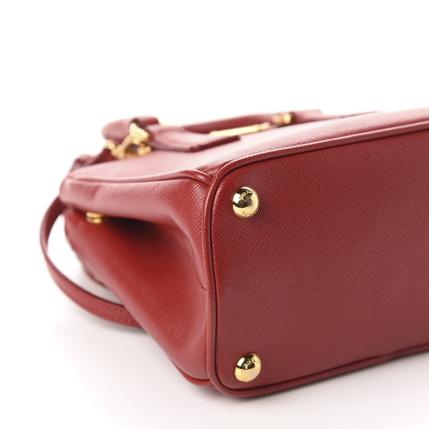 Saffiano Lux Micro Galleria Double Zip Tote Fuoco