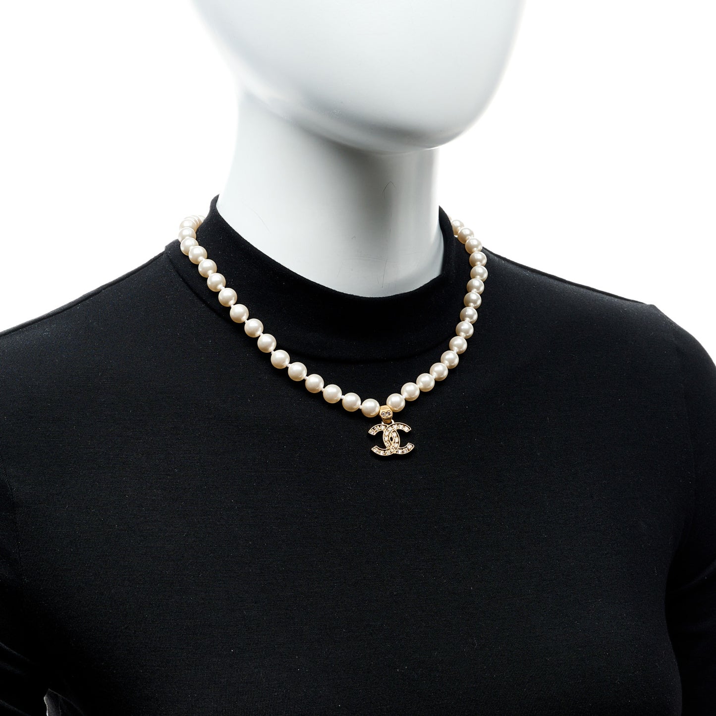 Pearl Crystal CC Choker Necklace