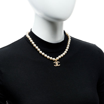 Chanel Pearl Crystal CC Choker Necklace 2 of 5