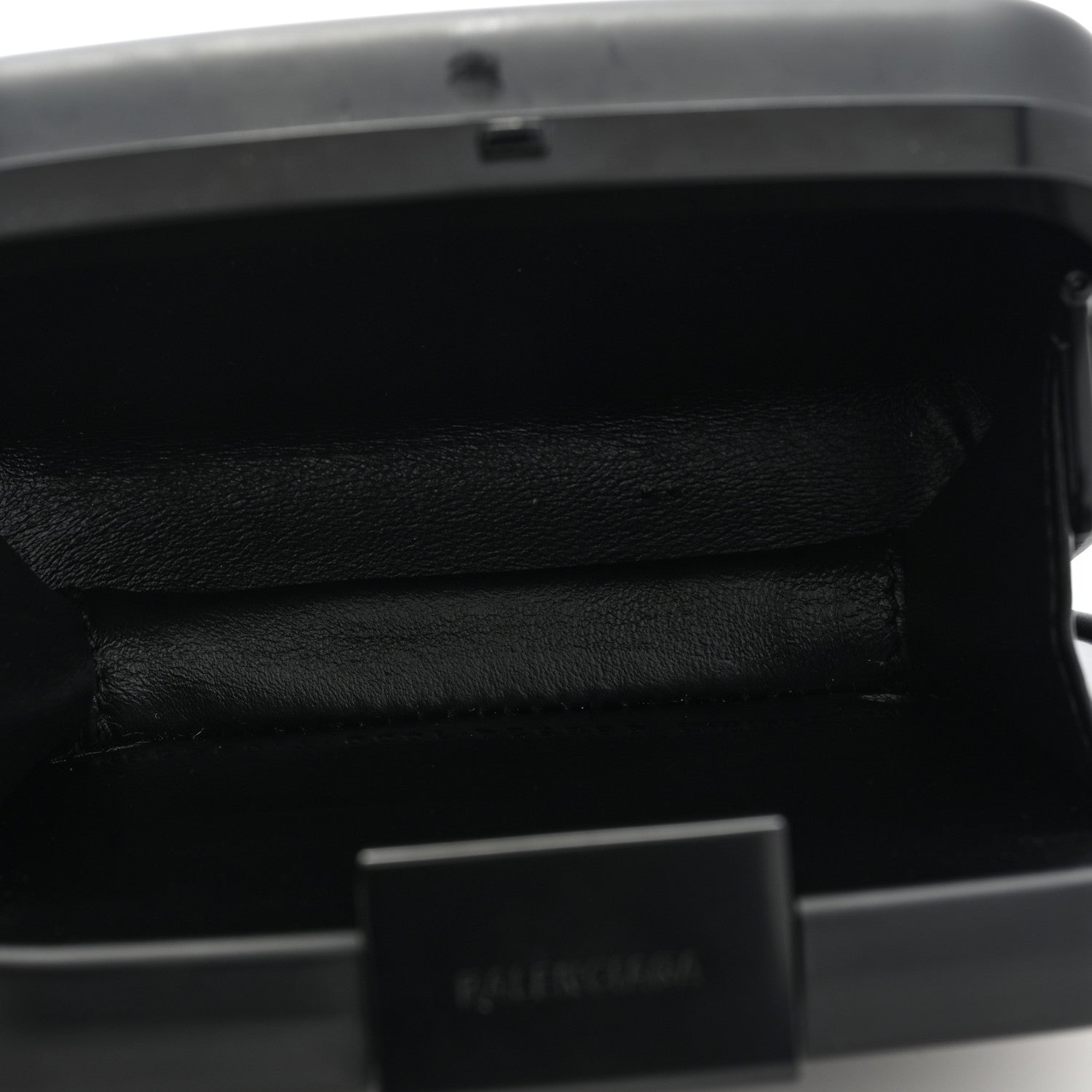 Balenciaga Recycled Plastic Calfskin Embossed Mini Lunch Box Case with Strap Black 5 of 8