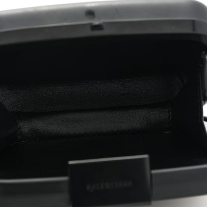 Balenciaga Recycled Plastic Calfskin Embossed Mini Lunch Box Case with Strap Black 5 of 8