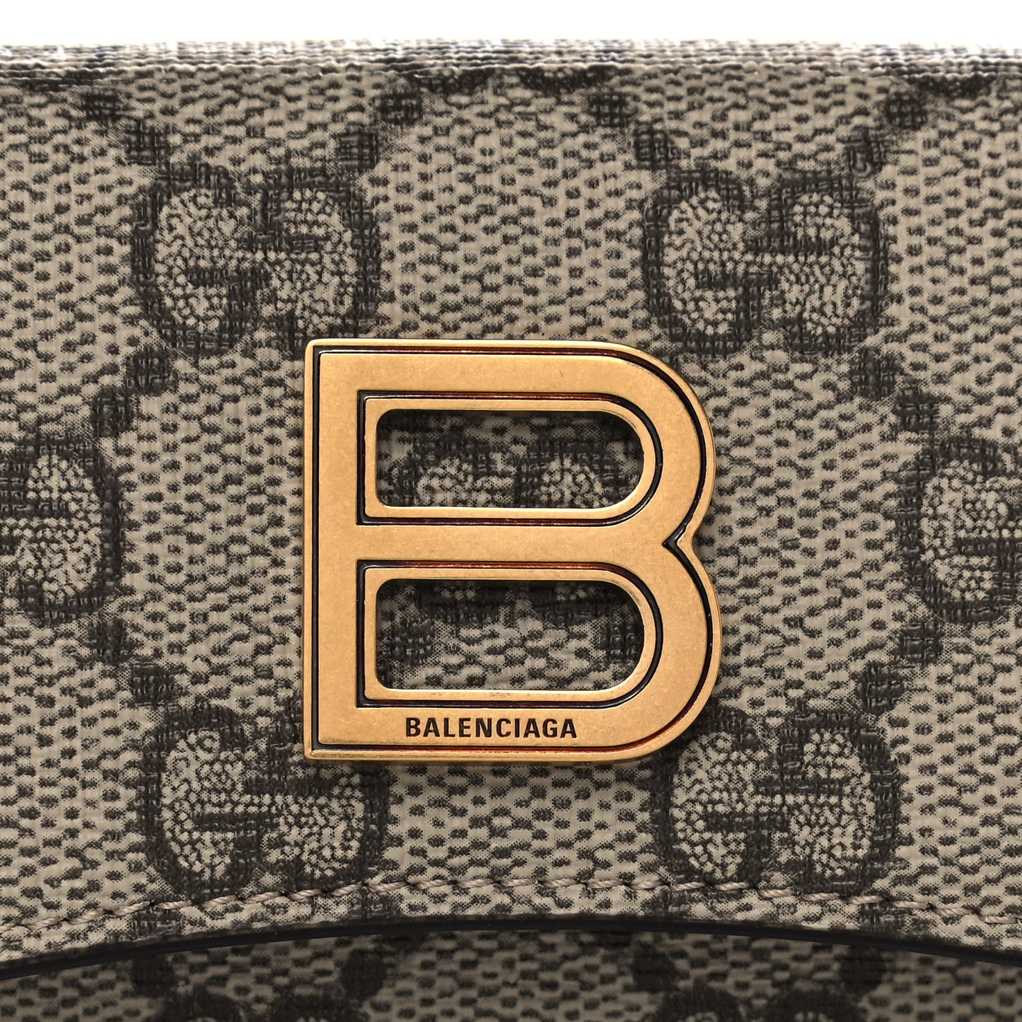 X BALENCIAGA GG Supreme Monogram Card Case Wallet Beige Ebony
