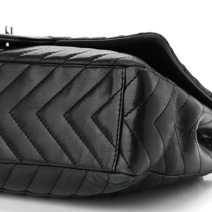 Chanel Lambskin Chevron Quilted Maxi Single Flap Black 9 of 13