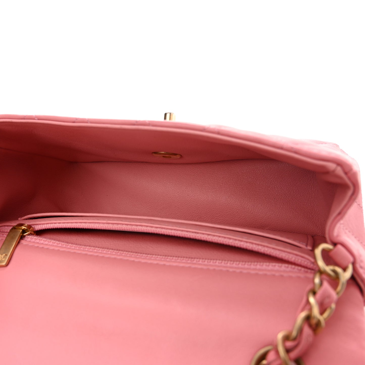 Lambskin Quilted Mini Rectangular Flap Pink