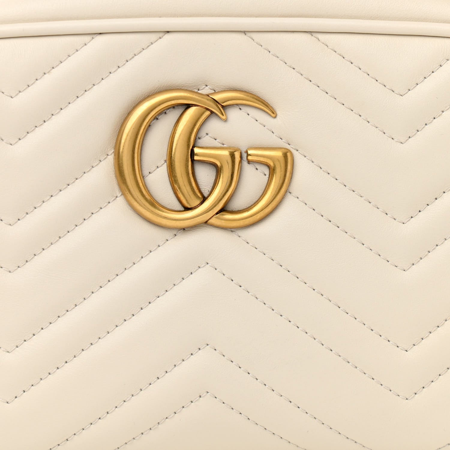 Gucci Calfskin Matelasse Small GG Marmont Chain Shoulder Bag White 11 of 11