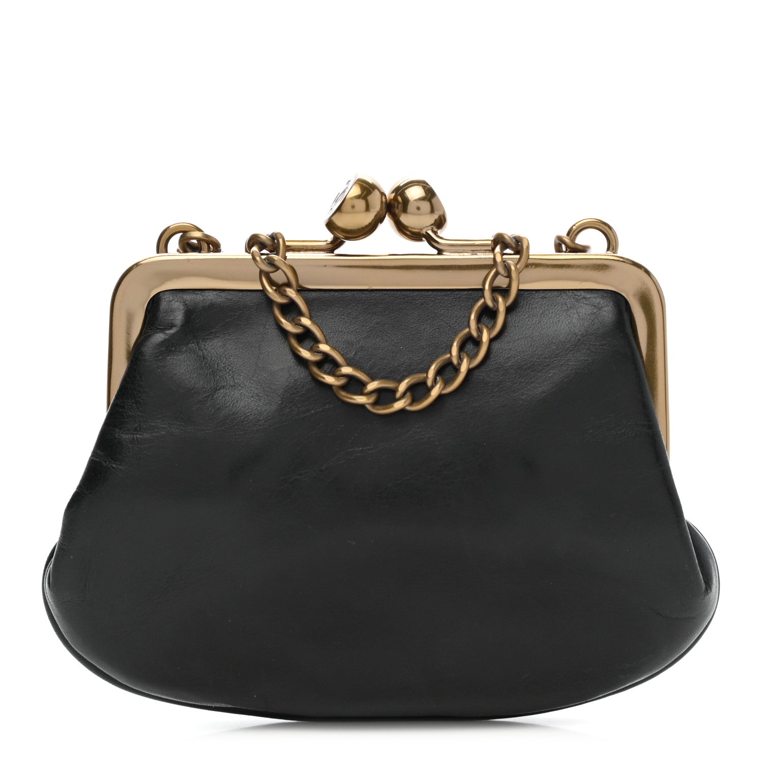Chanel Glazed Calfskin Small Kisslock Frame Bag Black 1 of 7