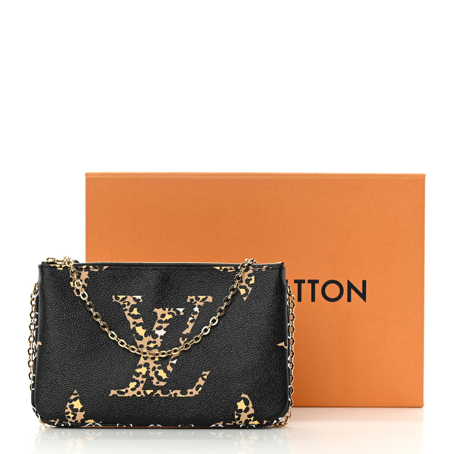Monogram Giant Jungle Pochette Double Zip Black
