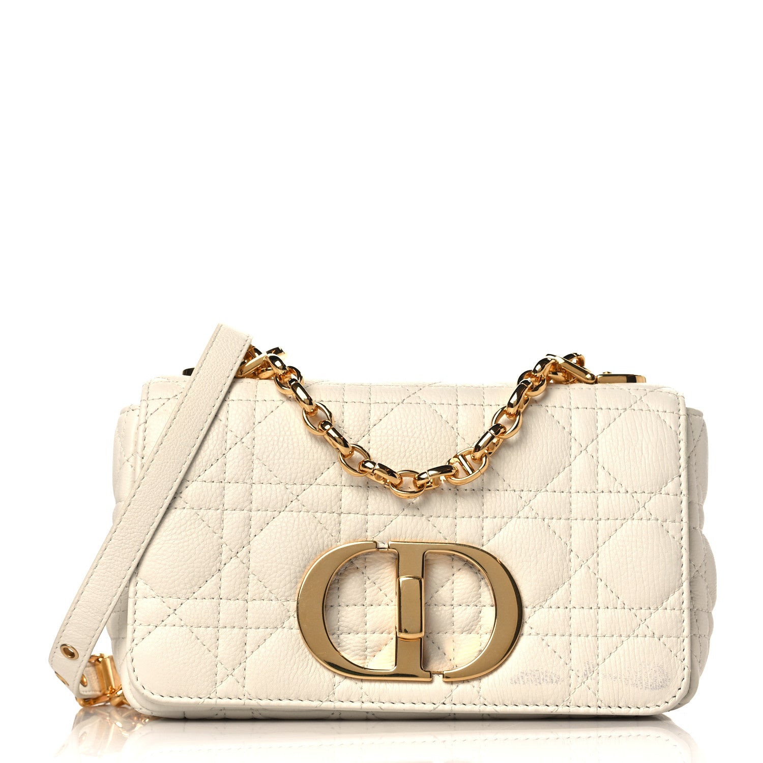 Christian Dior Calfskin Cannage Small Caro Bag Ivory 1 of 11