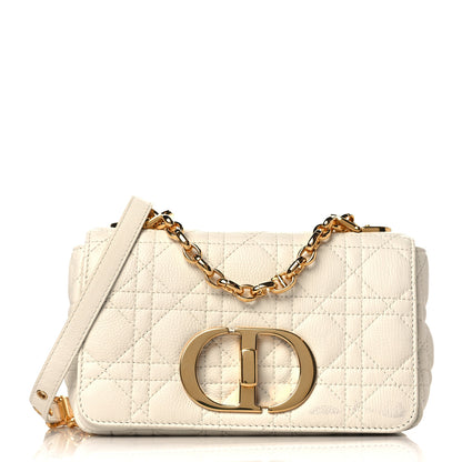 Christian Dior Calfskin Cannage Small Caro Bag Ivory 1 of 11