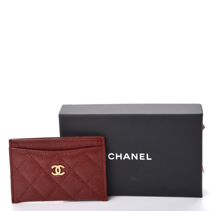 Chanel Caviar Quilted Card Holder Burgundy 9 of 9