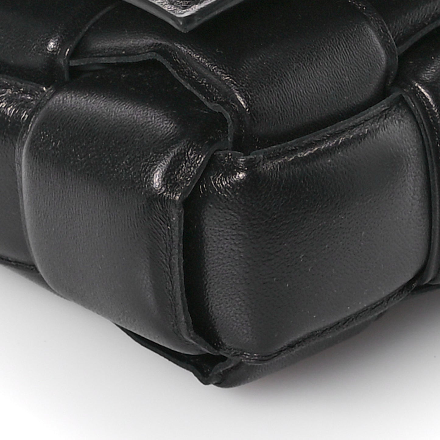 Lambskin Maxi Intreccio Padded Chain Cassette Crossbody Bag Black
