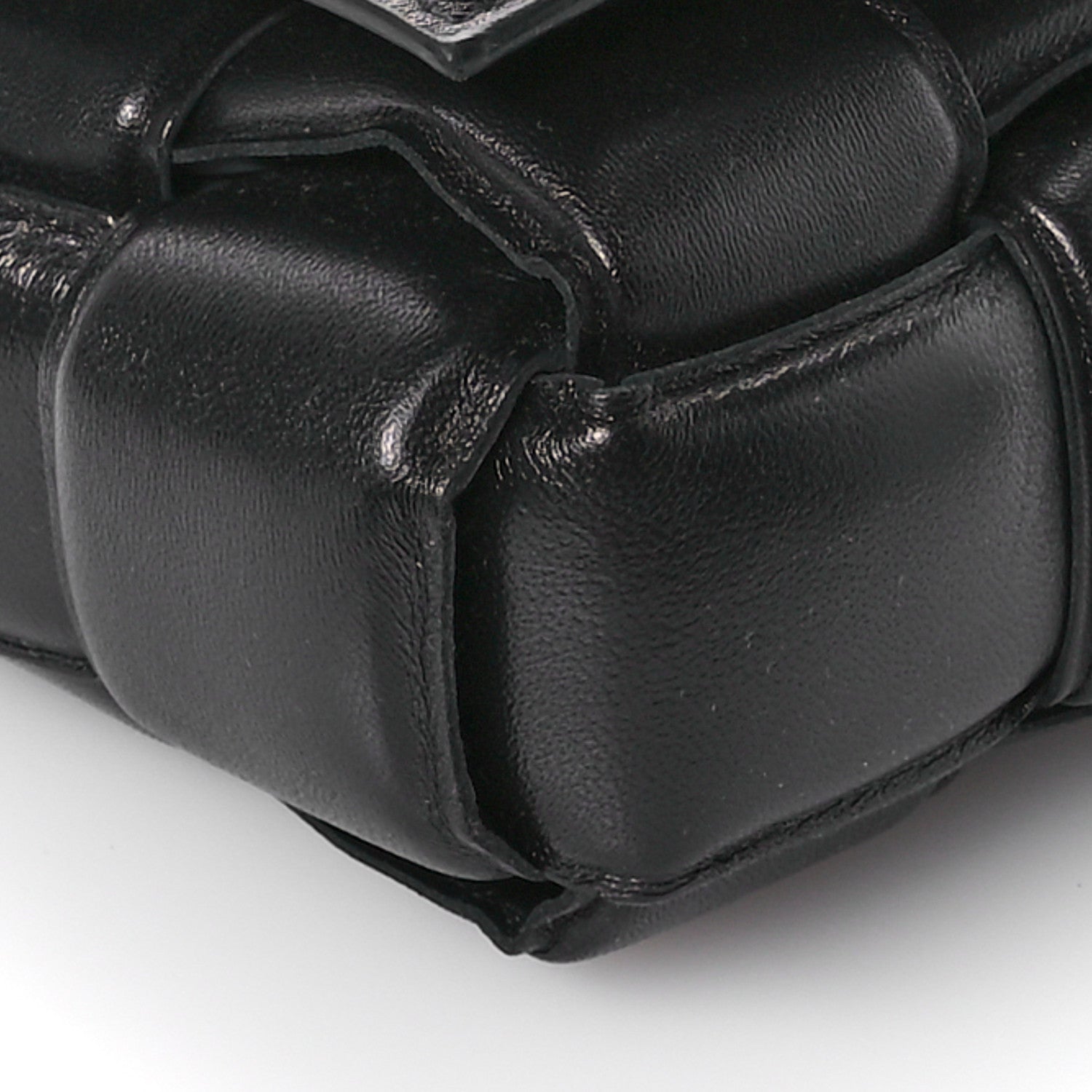 Bottega Veneta Lambskin Maxi Intreccio Padded Chain Cassette Crossbody Bag Black 9 of 10