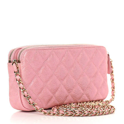 Chanel Iridescent Caviar Quilted Small Clutch With Chain Pink 4 of 22