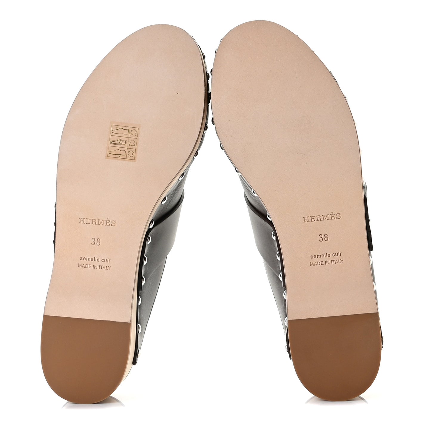 Calfskin Calya Mules 38 Cafe