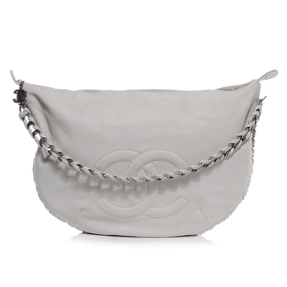 Chanel Leather Modern Chain Hobo White 1 of 7