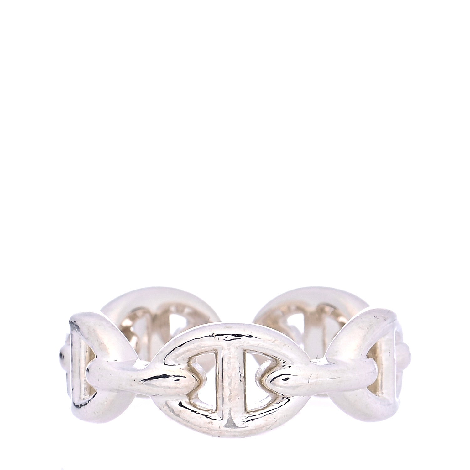 Hermes Sterling Silver PM Chaine d'Ancre Enchainee Band Ring 50 5.5 1 of 7