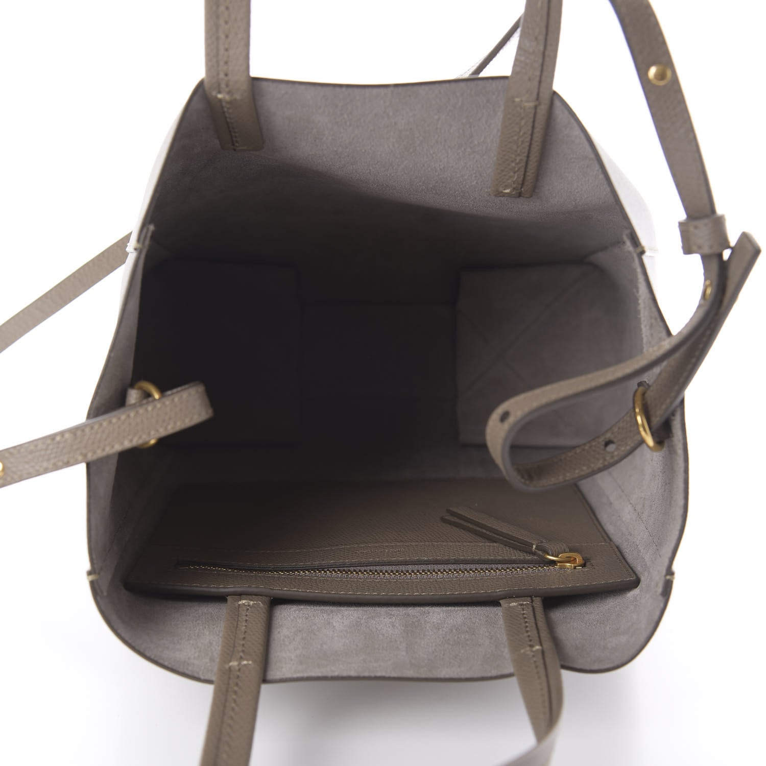 Celine Grained Calfskin Small Vertical Cabas Taupe 6 of 10