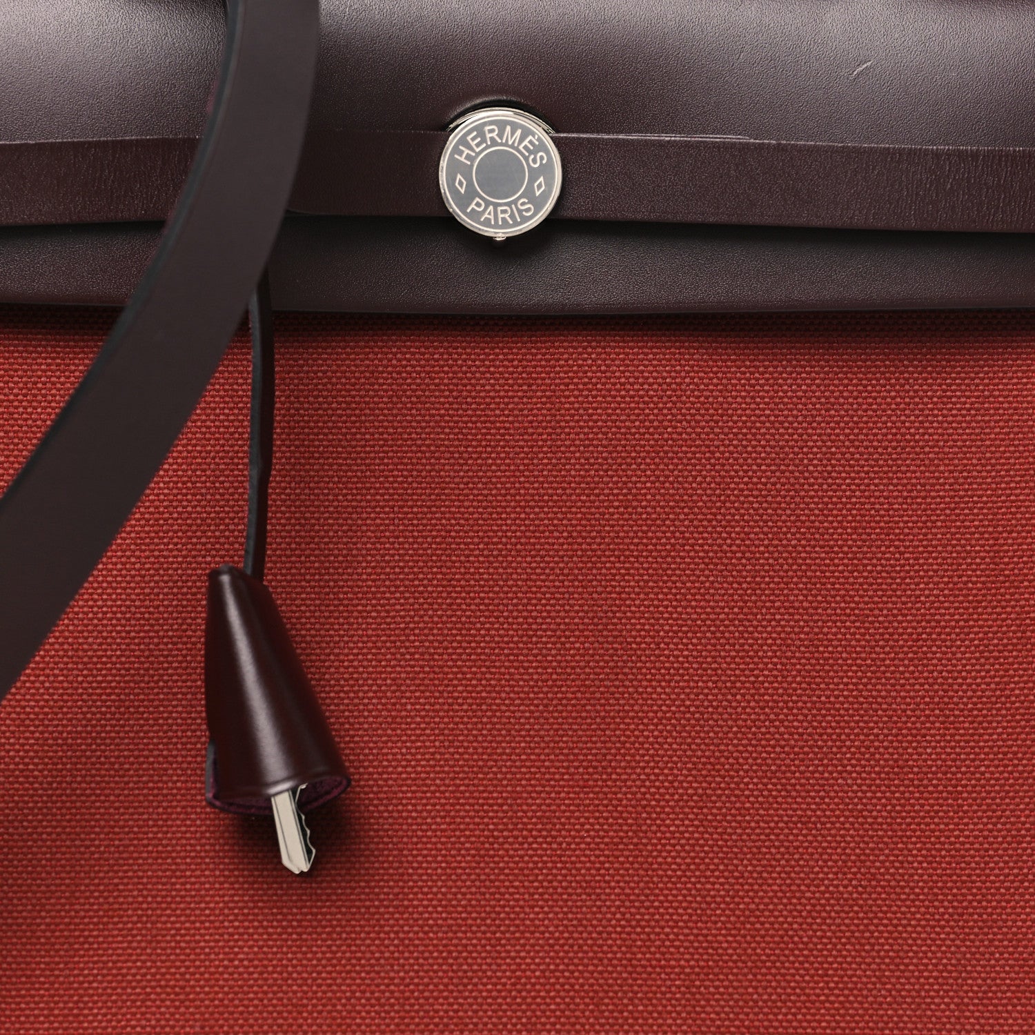 Hermes Military Toile Vache Hunter Herbag Zip Retourne 31 PM Rouge H Ebene 8 of 10