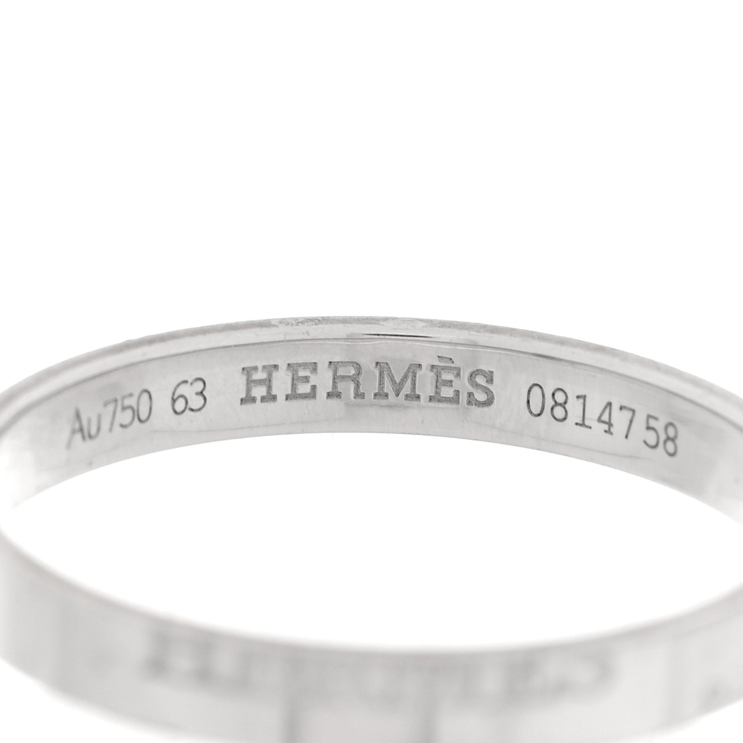 18K White Gold Cartouche Mini Band Ring 63 10.25