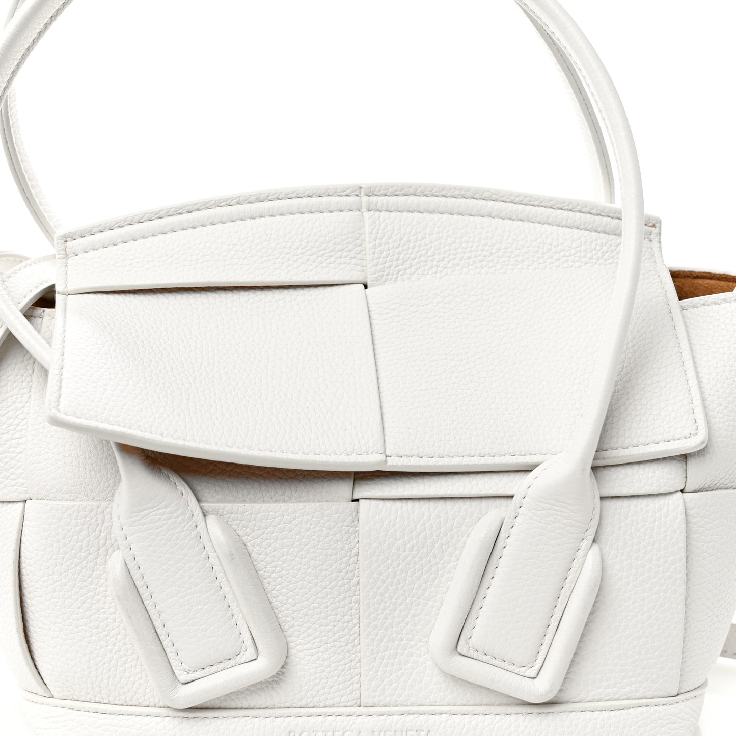 French Calfskin Maxi Intrecciato Mini Arco Bianco