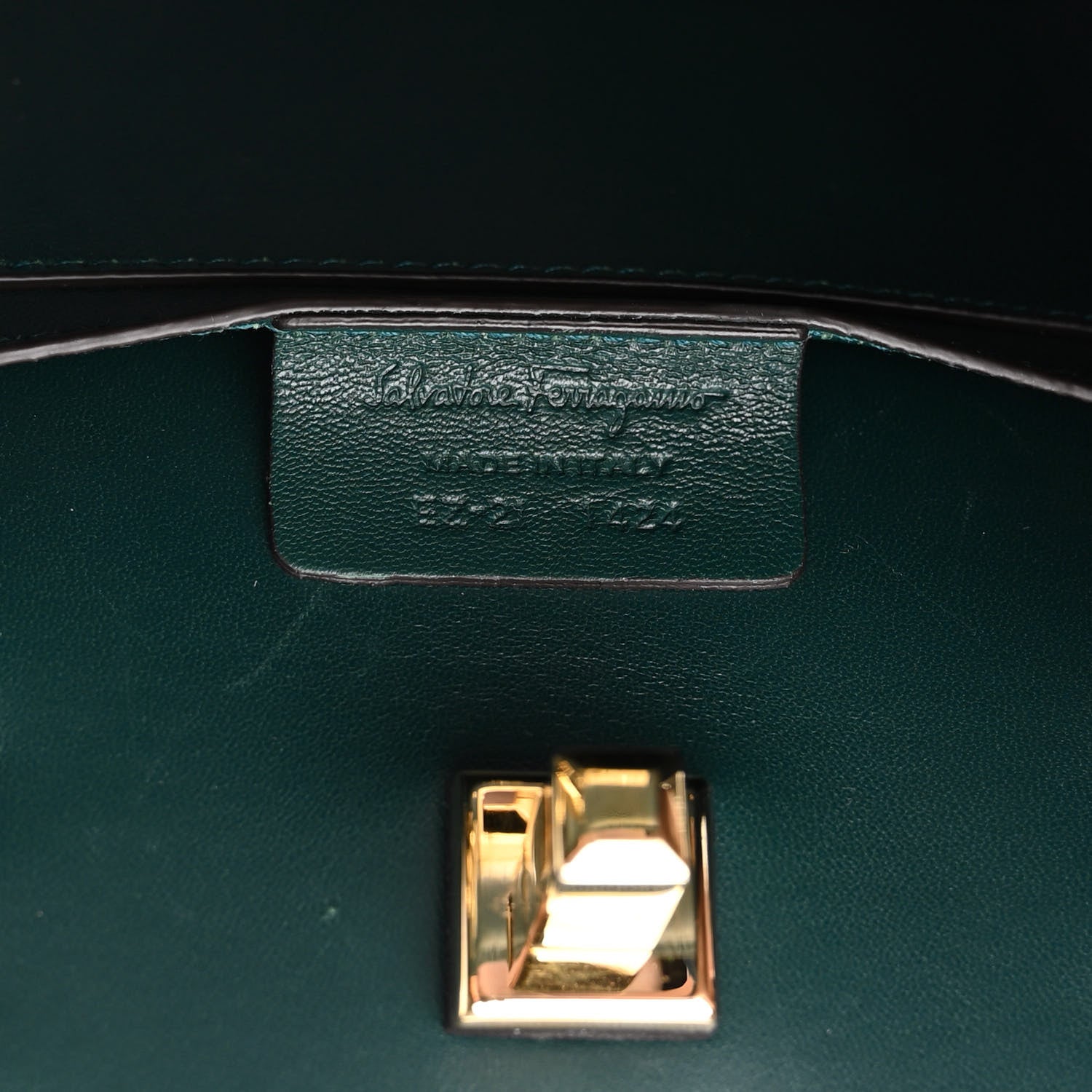 Salvatore Ferragamo Calfskin Small Studio Box Bag Dark Green 7 of 10