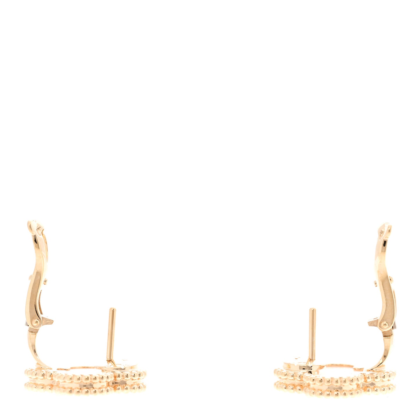18K Yellow Gold Mother of Pearl Vintage Alhambra Earrings