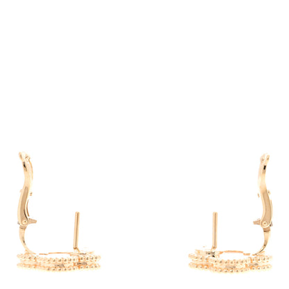 Van Cleef & Arpels 18K Yellow Gold Mother of Pearl Vintage Alhambra Earrings 3 of 5
