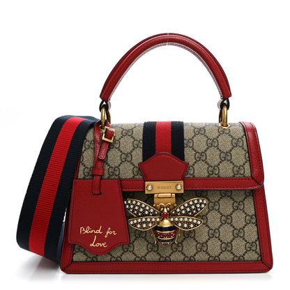 Gucci GG Supreme Monogram Small Queen Margaret Top Handle Bag Red 1 of 10