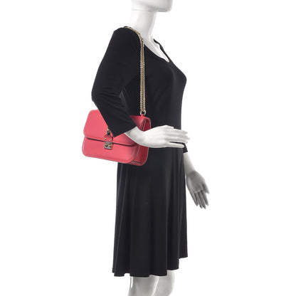 Valentino Garavani Vitello Medium Glam Lock Rockstud Flap Deep Rose 2 of 7