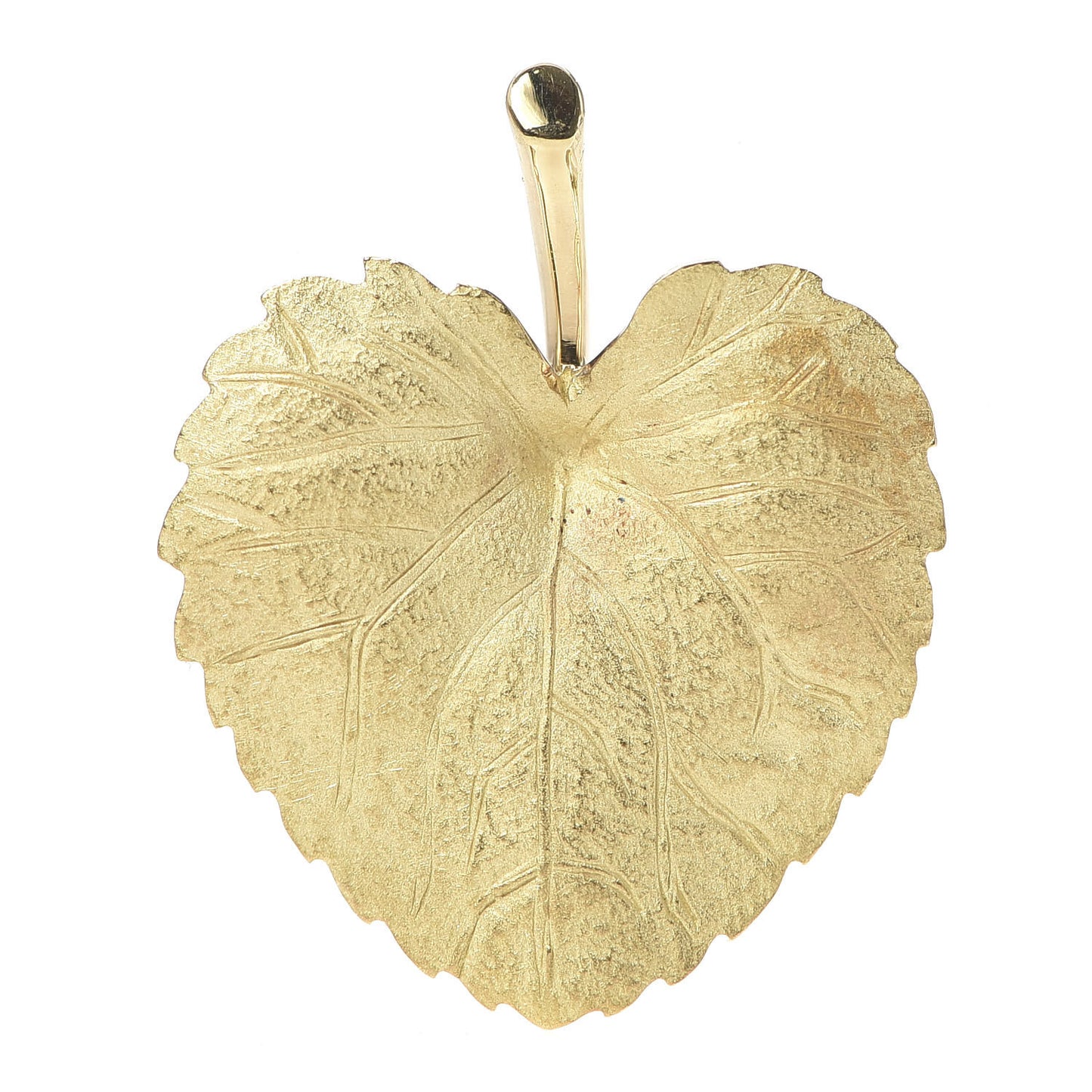 18K Yellow Gold Leaf Brooch Pin