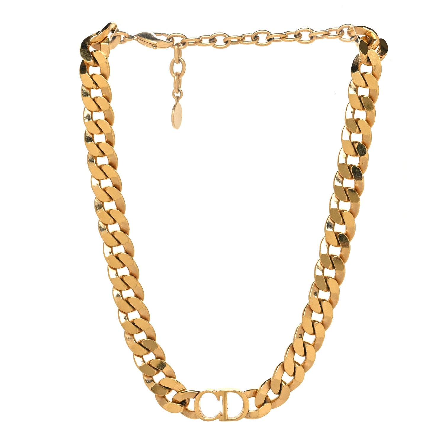 Christian Dior Metal CD Choker Necklace Gold 3 of 5