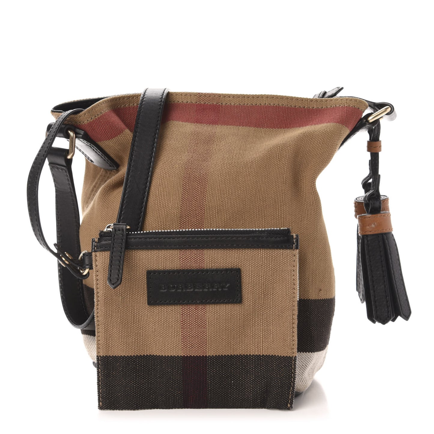 Canvas Mega Check Mini Ashby Tassel Crossbody Black