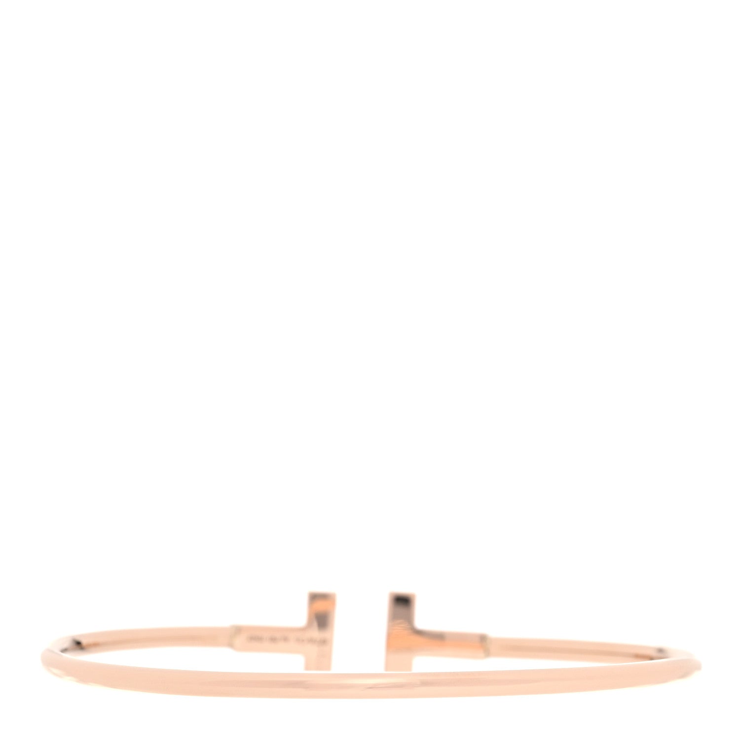 Tiffany 18K Rose Gold Diamond T Wire Bracelet 3 of 6