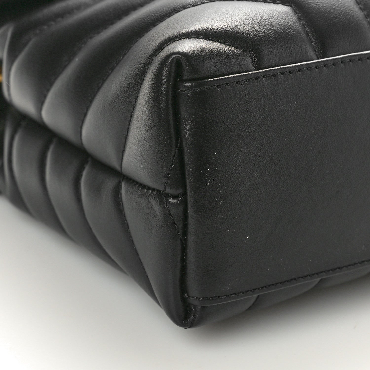 Saint Laurent Calfskin Y Quilted Monogram Small Loulou Chain Satchel Black 9 of 10