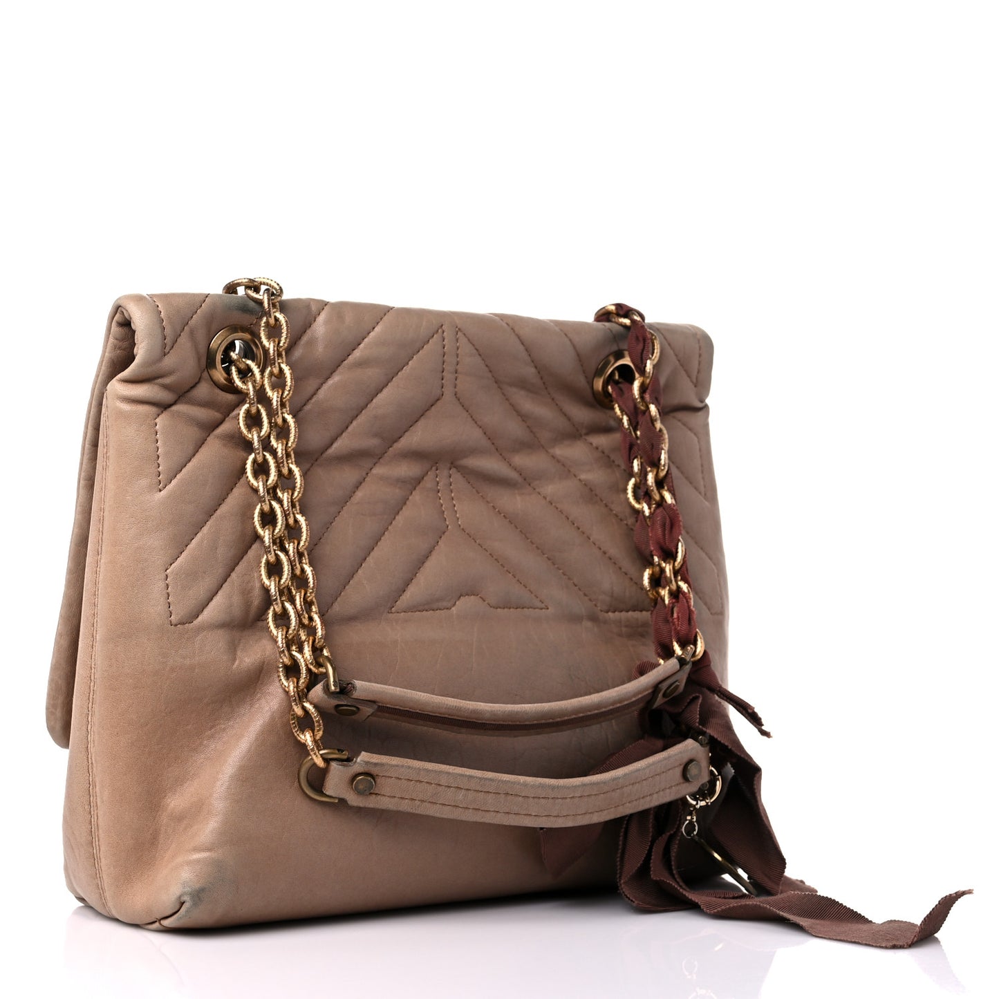 Lambskin Quilted Medium Happy Shoulder Bag Mastic