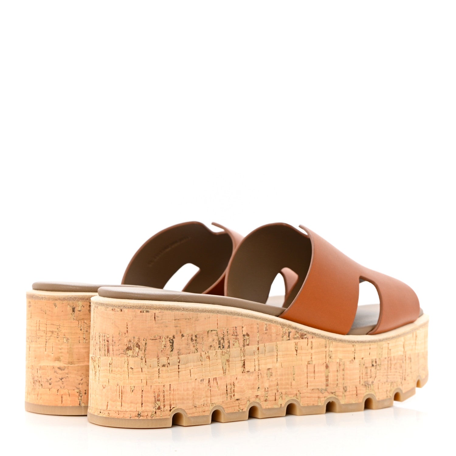 Hermes Calfskin Cork Eze 30 Sandals 38 Marron Glaise 4 of 9