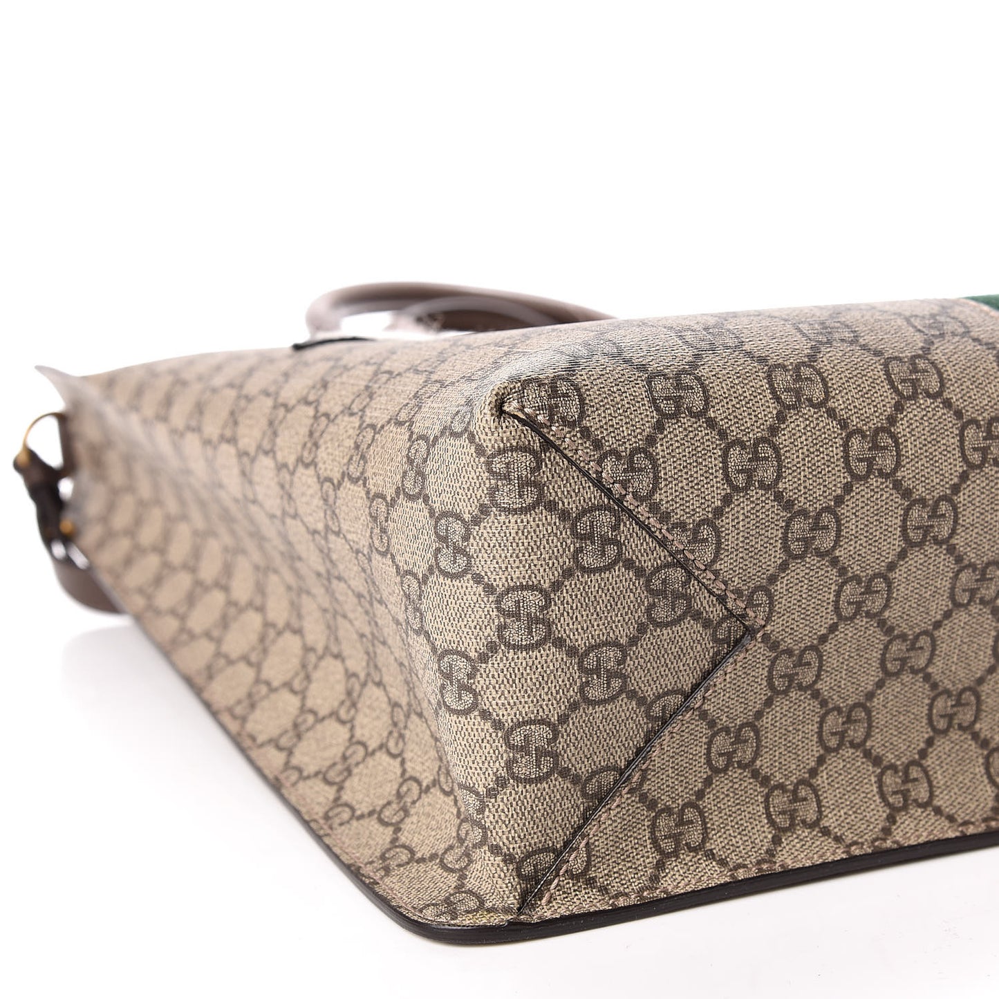 GG Supreme Monogram Web Animalier Bee Vertical Tote Brown