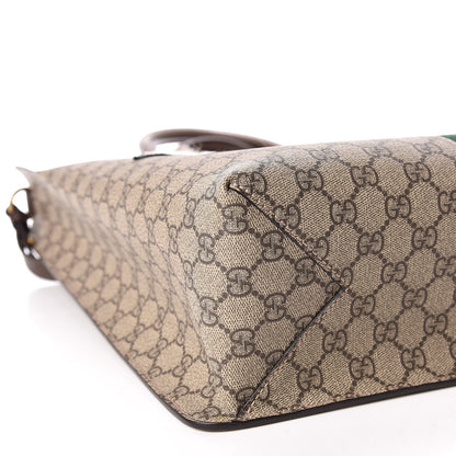 Gucci GG Supreme Monogram Web Animalier Bee Vertical Tote Brown 5 of 11